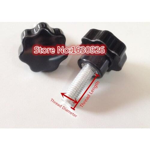 Free shipping Machine Spare Part 10mm Male Thread 60mm Height Star Knobs for industrial machine