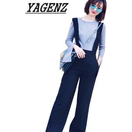 2020 Fashion New Spring/Summer Womens Black Wide Leg Pants Loose Removable Strap Chiffon Straight Pants Female Casual Trousers
