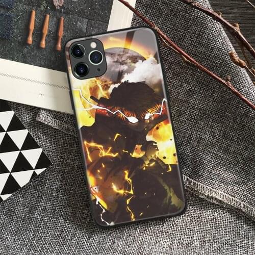 Zenitsu Agatsuma Kimetsu No Yaiba Anime Soft Tpu Glass Phone Case for IPhone SE 6s 7 8 Plus X Xr Xs 11 12 Mini Pro Max Samsung