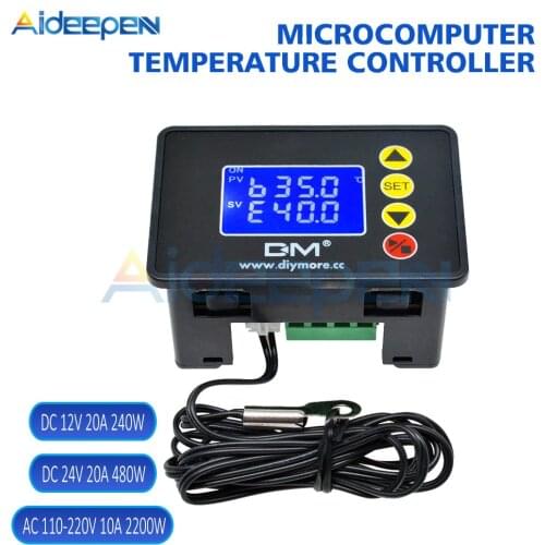 110/220/12/24V Digital Temperature Controller Microcomputer Thermostat Thermoregulator Aquarium Incubator Water Heater Regulator