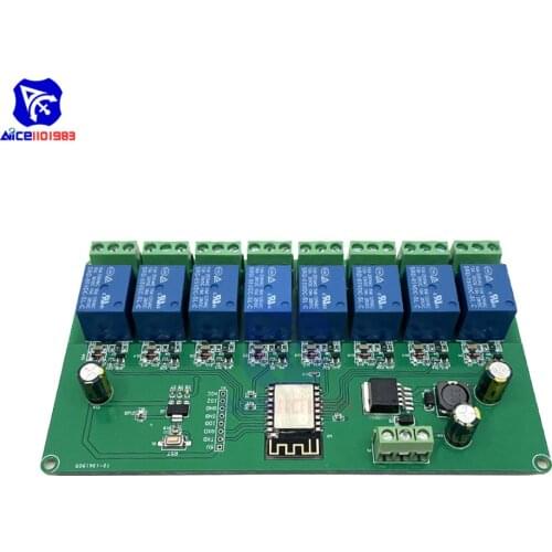 Diymore ESP8266 EPS-12F Wireless WiFi Programmable Module 8 Channel Relay Shield Expansion Board for Arduino IOT DC 7 -28V/5V