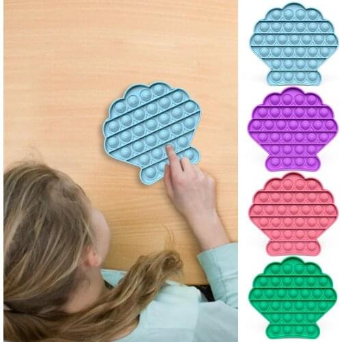 Shell Shape Push Bubble Fidget Toys Sensory Squeeze Antistress Toy For Adult Kids Silicone Autism Needs Stress Relief Toy
