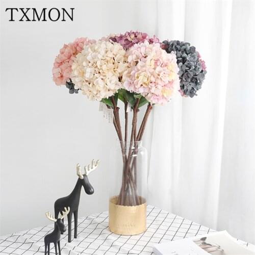 Single oil painting hydrangea 68cm high quality simulation silk flower window home wedding decoration Artificial fake flower
