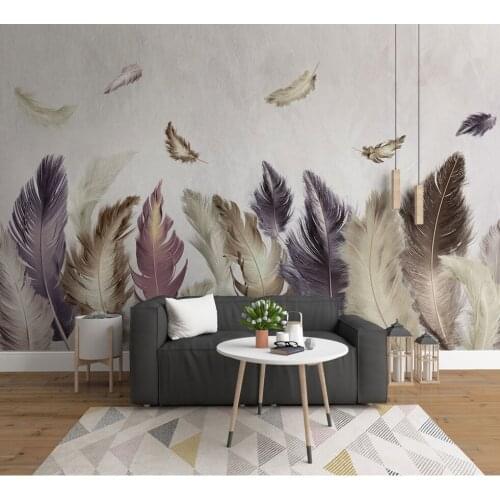 Custom 8d/3d Feather Murals Wallpaper 3d Wall Photo Mural for Living Room Sofa Background 3d Wall Mural Wall paper Papel Mural