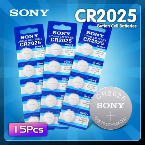 15pcs For SONY Original cr2025 3v button cell coin batteries CR 2025 DL2025 BR2025 L12 For Watch Remote Control Calculator