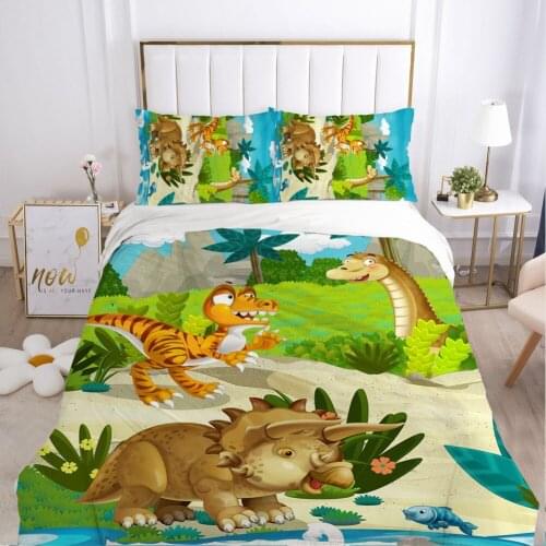 Kids Cartoon Bedding Set for Children baby Crib Boys Duvet Cover Set Pillowcase Blanket Quilt Cover 100x120/140x210 dinosaur