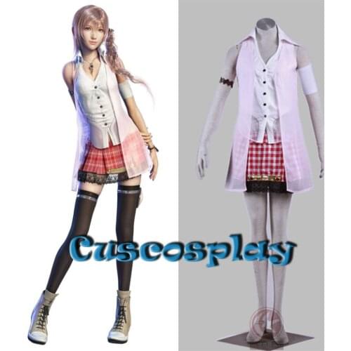 Game Final Fantasy XIII FF13 Serah Farron Cosplay Costumes halloween costumes for women/men adult can custom made