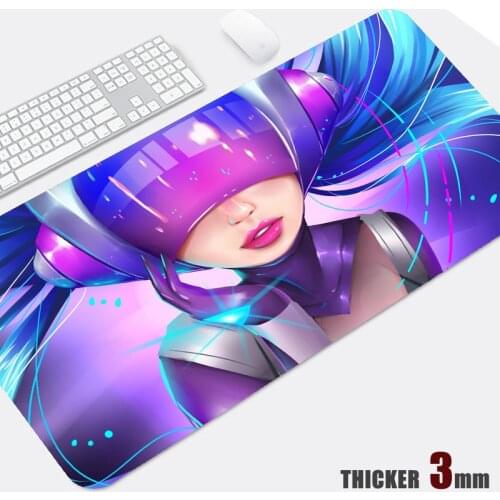 Sona Mouse Pad Gamer Office Desk Mat League Of Legends Support Computer Laptop Large Natural Rubber Pad Package Edge 3mm