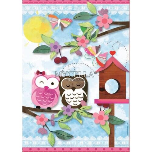 Cartoon Animals Full 5D Diy Diamond Painting Valentine Art Scrap Birds Birdhouse Mosaic Rhinestone Diamond Embroidery Gift Decor