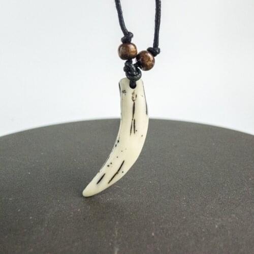 Tooth Man pendants limitation Yak Bone Material Bone Art Necklace Pendant Vintage Mens adjustable Rope Necklaces #GZ223