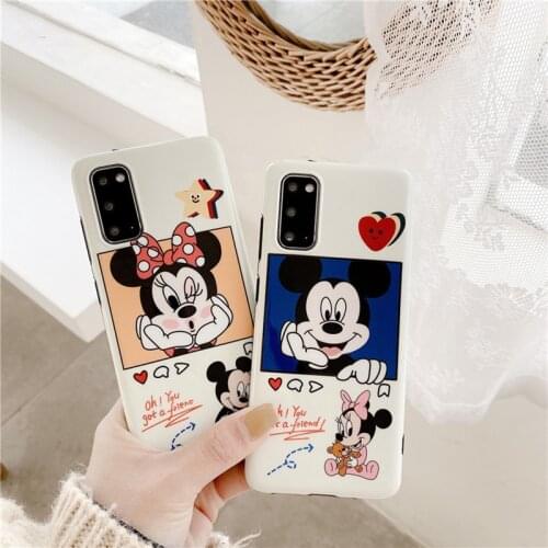 Disney Mickey Minnie All-inclusive Soft Case for Samsung Galaxy s20 s21 ultra s20 fe s10 a51 s9 note 10 plus Phone Back Cover