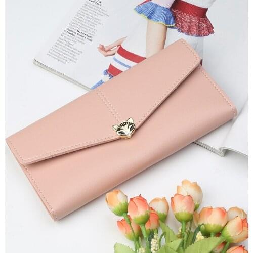 Ms long han edition zip fastener soft leather wallet is thirty percent pure color hand bag
