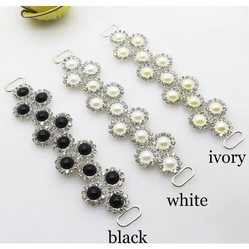 New Pearl button Rhinestone bikini connectors buckle Creative clothing decoration buckle beachwear clear crystal connector