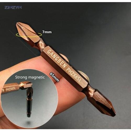 New PH2 Electric Screwdriver Bit Set Bits Hex Shank Magnetic High-carbon steel For Cross Head 65MM Phillips Screwdriver head