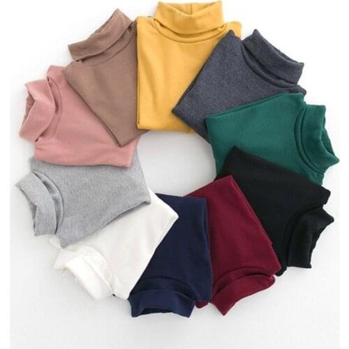 Autumn and winter boys and girls high neck bottoming shirt childrens long-sleeved T-shirt 2021 thermal underwear