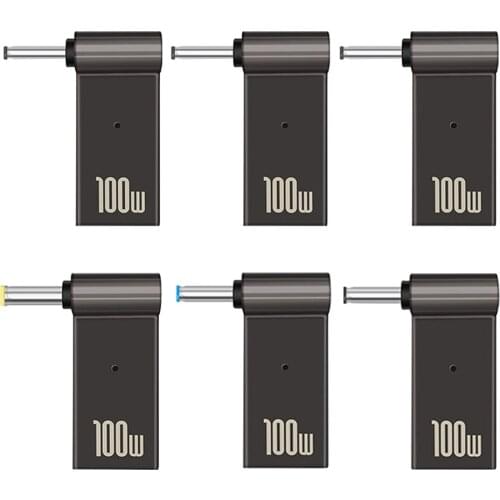 PD 100w Fast Charging Plug USB Type C Female To 3.0x1.1/4.5x3.0/5.5x2.5/4.0x1.7/4.0x1.35 Male Plug Converter For Laptop