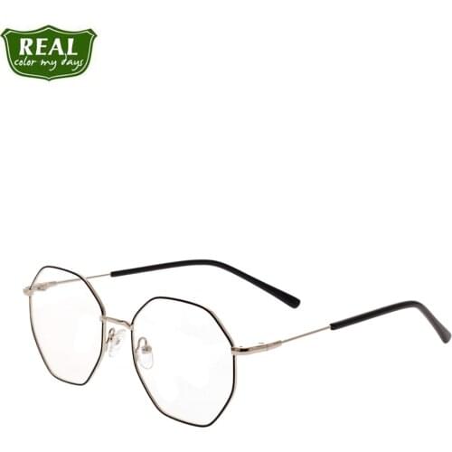 Fashionable Metallic Solid Frame Polygonal Optical Glasses Frame Man Woman Students Stainless Steel Prescription Myopia Unisex