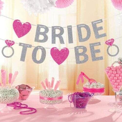 DIY Bride To Be Hen Do Glitter Bunting Banner Garland Party Wedding Bridal Decor
