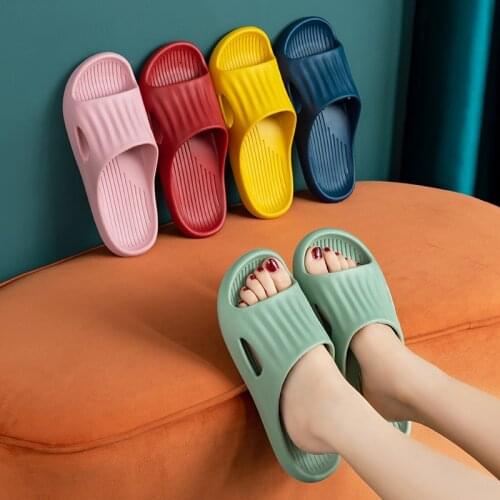 COWCOM Slippers Summer Womens Soft Thick Soled Mens Home Non Slip Bathroom Bathing EVA Feeling Cool Slippers Lovers YK