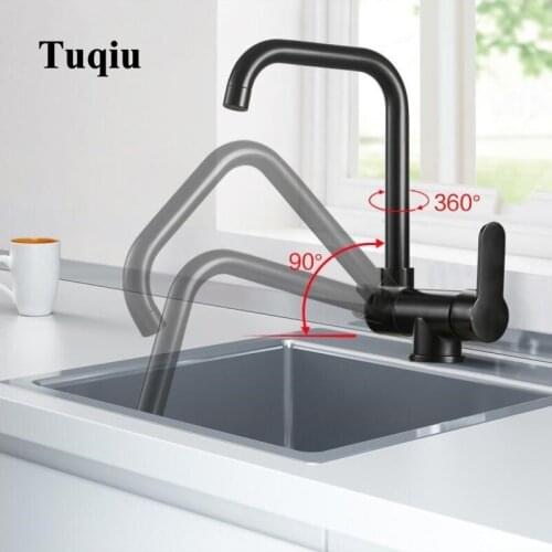 Vidric Black Brass Kitchen Faucet Sink Mixer Tap 360 degree rotation kitchen mixer taps Kitchen Tap