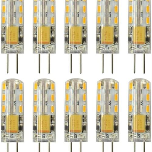 Yiastar G4 LED Bulb G4 Ampoule Lampe Spot 3014 SMD 24 LEDs 20W Bulb Equivalent 1.5W Pour Maison 360 Degree 10pack