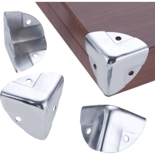 4Pcs Protective Corners For Boxes Aviation Air Bags Corner Brackets Wooden Case Box Cabinet Metal Edge Corner Protectors Covers