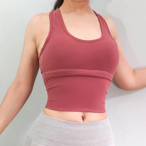 Zhangyunuo Yoga Halter Padded Sport Bra Backless Push Up Bras Active Wear Fitness Gym Tank Top Women Dyr Fit Solid Workout Vest