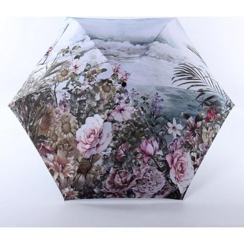 Mini Pocket 5 FoldingSunshade Sunny Umbrella Rain Women Sun Protection UV Umbrella Portable Compact Folding Sun Umbrella