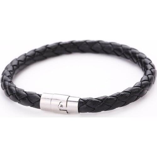 1pcs New Arrival 6mm PU Leather Rope Bracelet Jewelry Wholesale