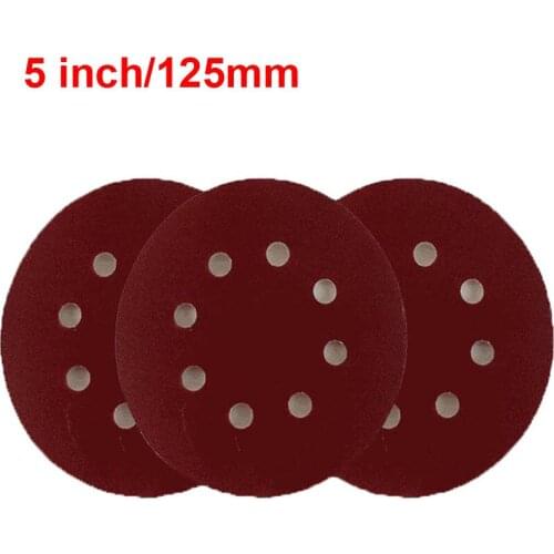 URANN 10pcs 5" 125mm 8 Hole Flocking Sandpaper Self-adhesive Sandpaper Porous Back Velvet Disc Grit 40/60/80/120/150/180~3000