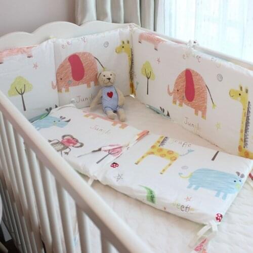 2pcs bed bumper) customized baby bed protector colorful clouds animals pattern suitable for all baby bed