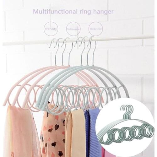 5Hole Ring Rope Slots Holder Hook Scarves Organizer Scarf Wraps Shawl Storage Hanger Ring Metal/Plastic Hook Hanger Belt Rack
