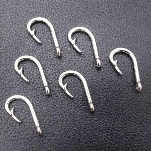 5pcs/lot Silver Plated Fish Hook Charm Metal Pendants DIY Necklaces Bracelets Jewelry Handicraft Accessories 38*19mm P508