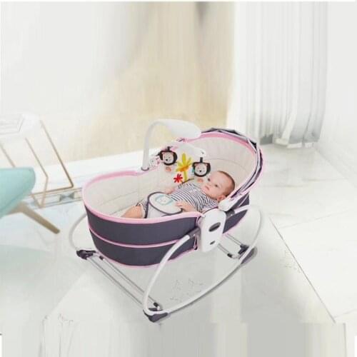 New 5 In 1 Baby Rocking Chair Baby Carrier Crib Bed with Mosquito Net Baby Bed with A Baby Artifact Baby Sleeping Basket