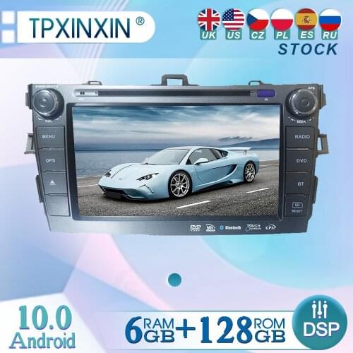6+128GB For Toyota Corolla 2008-2011 Android 10 Radio Player Car GPS Navigation Head Unit Car Radio with Screen WIFI DSP CARPLAY