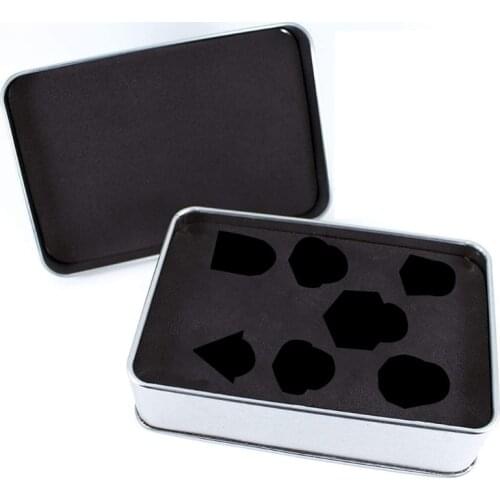 7 Pcs/Set Metal Dice Multi-faceted Various Shapes Sculpture Digital Dice with Box for Club/Party/Family Game Accessories