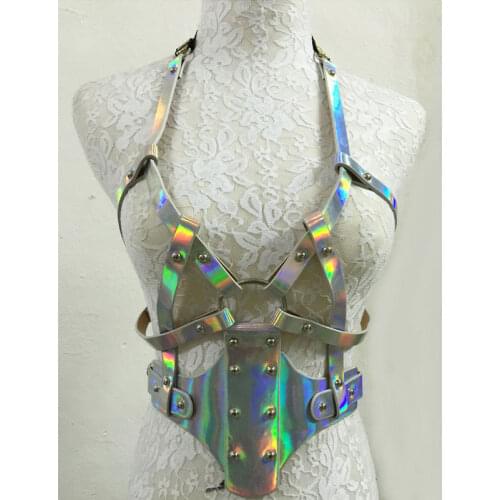 DJ DS GOGO Jazz Dance Costume Accessories Silver leather Hanging neck belt Female Nightclub Singer Bar Show Stage Wear