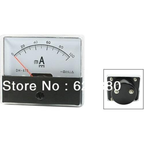 DC 0-100mA 100mA Analog Panel AMP Current Meter Ammeter Gauge DH-670