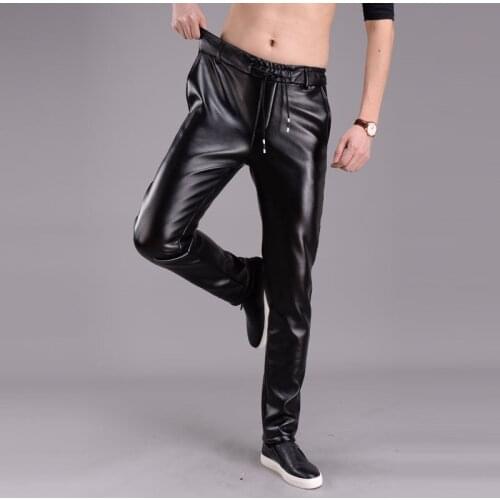 Fipyjip Mens Leather Pants