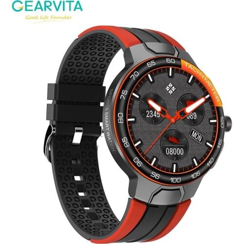 Gearvita E15 Smart Watch Men Sports Watches IP68 Waterproof GPS Track Heart Rate Blood Pressure Weather Smartwatch