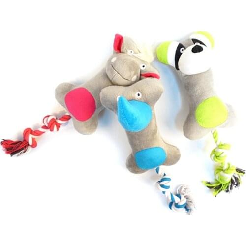 A Pet Chewing Animal Shaped Dog Bite Plush Teething Toy for Small Dogs High Quality Pet Training Supplies
