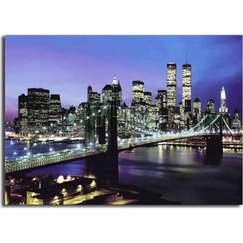 Full Round Diamond mosaic London Full Square Diamond embroidery Cross stitch Bridge DIY 3D Diamond painting Scenery City Night