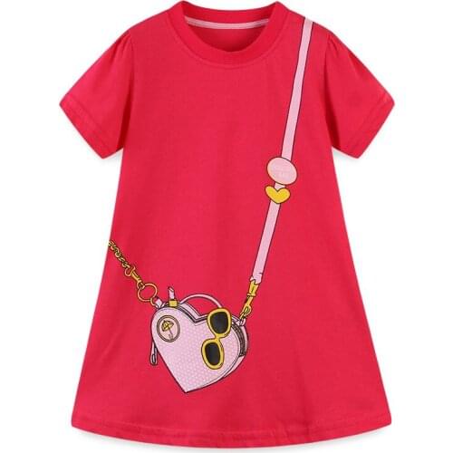 Summer Girls Dress Children Clothing Baby Girls Cotton Printed Shoulder Bag Dress For Kids 2-7 Years Fashion Toddler Dresses