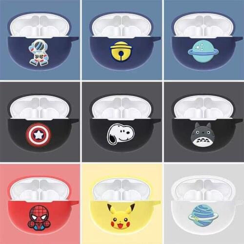 Cute Cartoon Headphone Case For Huawei Freebuds 4i Case Silicone 3D Earphone Cover Case with keychain For Freebuds 4i