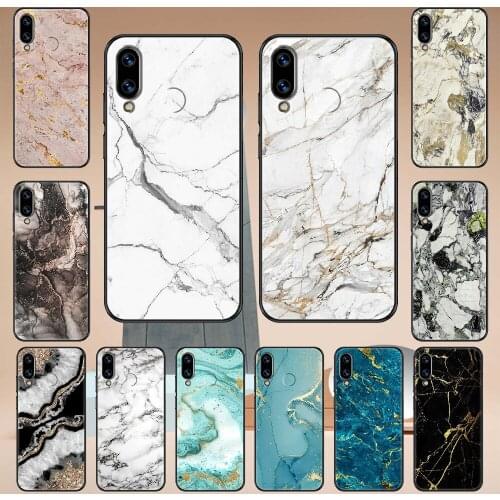 Marbling Phone case For Huawei Honor 6 7 8 9 10 10i 20 A C X Lite Pro Play black pretty hoesjes luxury waterproof 3D cell cover