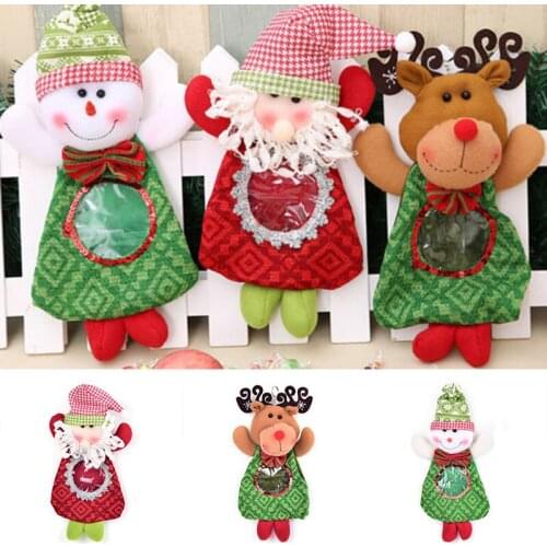 2019 new Cute Christmas Party Decor Gift Bags Sweet Candy Xmas Stocking Handbag Santa Claus Snowman ELK