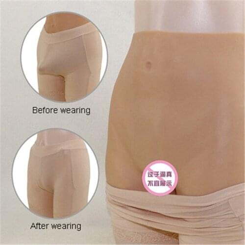 New Vaginas Non-pluggable Boxer Briefs COS Mens Sex Toys Women Hide Buttocks False Underwear False Silicone False Underwear