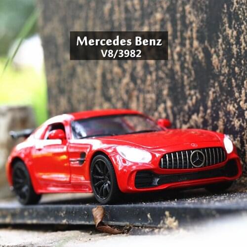 Bulk) Mercedes-Benz GT Super Sports Car Model Toy Autobahn Polizei Sound and Light Pull Back Car a Generation of Toys