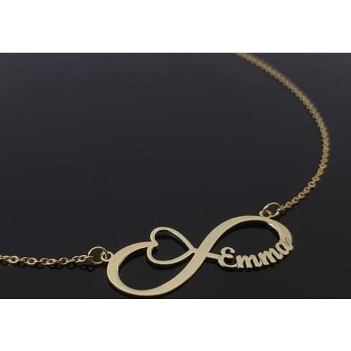 Custom Heart With Name Infinity Necklace For Women Unique Jewelry Stainless Steel Personalized Nameplate Letter Pendant Necklace
