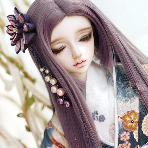 2021 New Arrival 1/3 1/4 1/6 1/8 High Temperature Wire Cool Style Straight BJD Wig Super For Doll Hair Wig